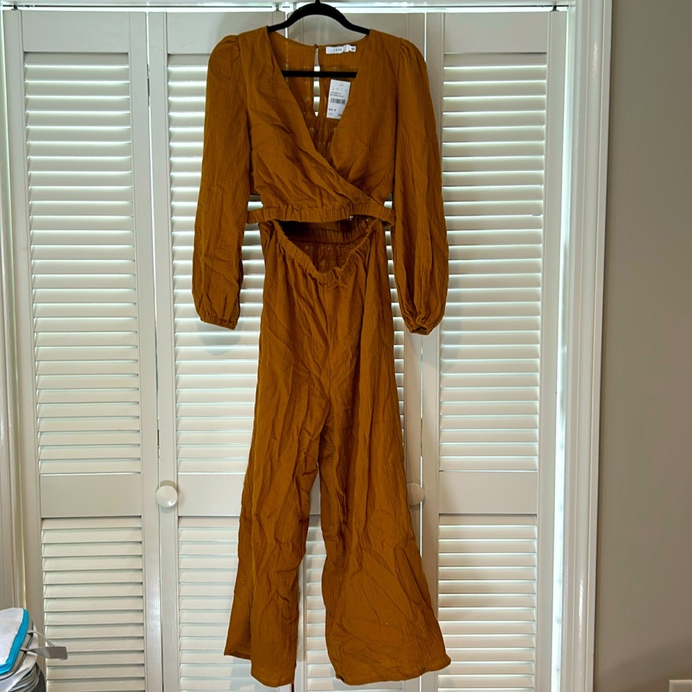 Lush Mustard yellow jumpsuit size medium